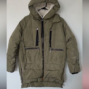 Orly- Women's Olive Hooded Puffer Jacket